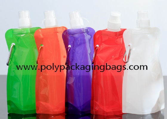 Solid Color 0.18mm Folding Water Bag For Mountaineering Stand Up Camping Foldable Bottles