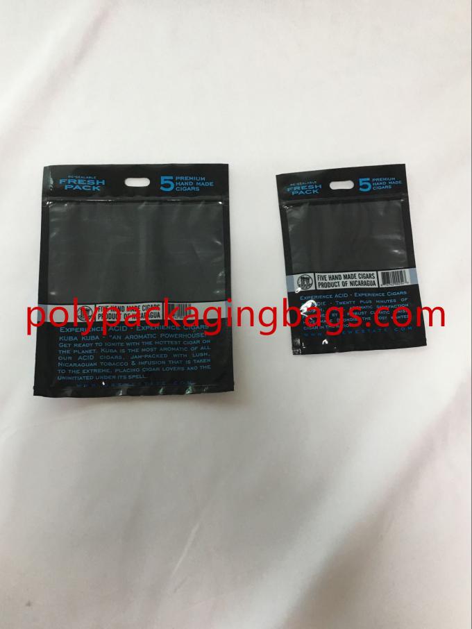 Custom Made Printed Cigar Humidor Bags Cigar Plastic Bags With Slid Zip