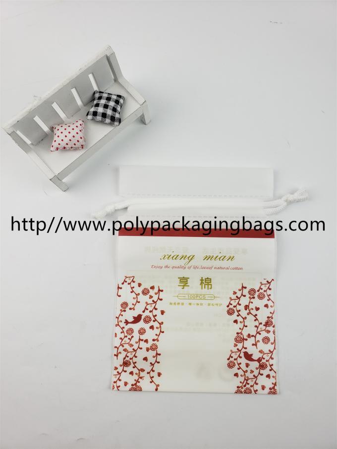 Fashional Plastic Bags With Drawstring Closure , Customized Logo Printed
