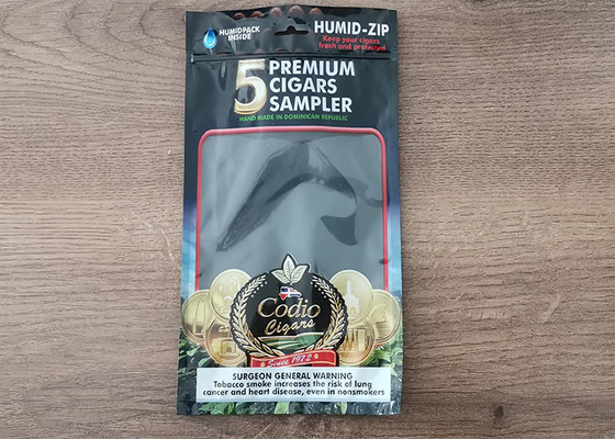 Humidity Cigar Packaging Bags , Top Ziplock Cigar Humidor Bags