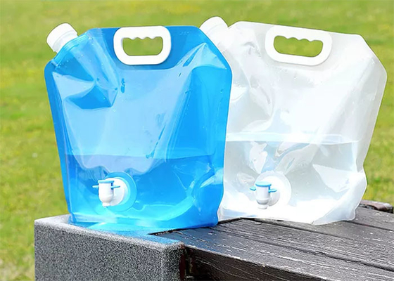 Foldable 5L 10L Plastic Bucket Camping Stand Up Water Pouch Large Capacity