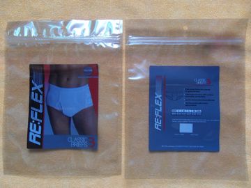 Custom men white transparent composite zipper bags for underwear, warm clothing, clothing packaging
