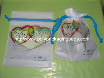 Frosted CPE Drawstring Bags For Hot Spring / Thermal Spring / Well / SPA / Onsen
