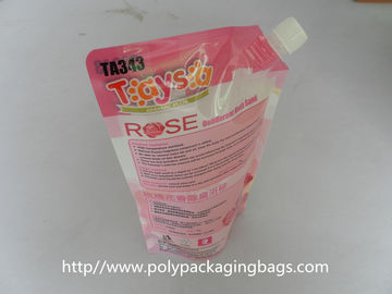 Customized Red Printed Stand Up Pouch With Spout Packaging Leak Proof
