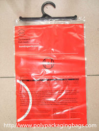 Customized Plastic Hook Bags , Press Stud Garment Plastic Bag