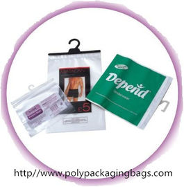 Transparent Poly Bags With Hangers For Briefs , Knickers , Underwear