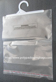 Small Clear PP Poly Bags With Hangers For Apparel / Clothing / Dress