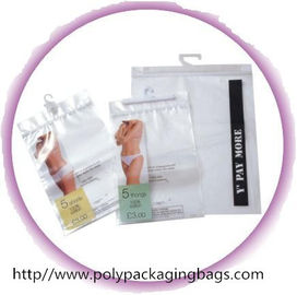 Customized CPE Or LDPE Poly Bags With Hangers For Lingerie / Briefs