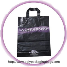 Black Soft Flexible Loop Handle Plastic Bags With Custom Printing