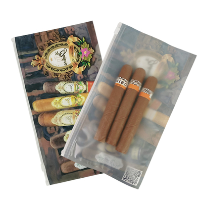 Custom Logo Printing Cigar Wrap Slider Zip Lock Tobacco Pipe Plastic Bag Package Cigar Humidor Case Zipper Packaging Pouches
