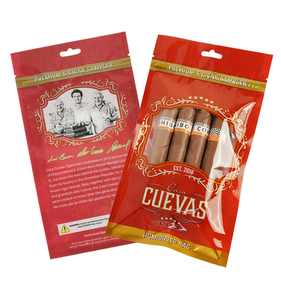 Custom Smell Proof Heat Seal Mylar Foil Bag Spot Uv Mailer Bags Cigar Packaging Bag with Zippered cigar bag