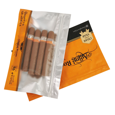 Rotogravure Printing Side Sealing Bag PET/PE Plastic Bags Tobacco Pouch Cigar Bag with Zipper