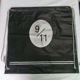Transparent Rope Bag Rucksack , Black Outdoor Clear Plastic Drawstring Bags