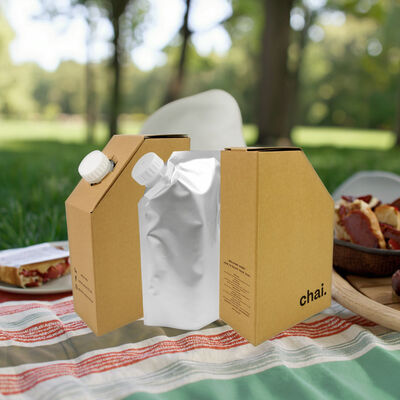 Smooth surface Bag in box packaging with handle designed to enhance liquid storage capacity and simplify handling processes