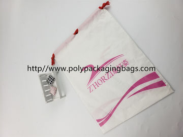 Fashional Plastic Bags With Drawstring Closure , Customized Logo Printed