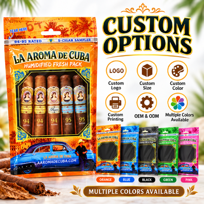 Cigars Depending On Size Custom Cigar Bags Featuring MOPP PE Material Structure Offering Freshness Preservation