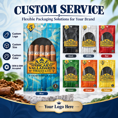 Cigar Moisturizing Plastic Zipper Bags Cigar Humidor Bags Custom Color Material Structure MOPP PE Suitable for Maintaining Cigar