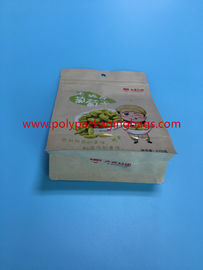 Resealable Eight - Faced Kraft Paper Bag For Coffee Bean Dry Packaging