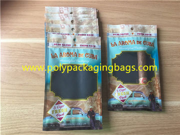 Custom Made Printed Plastic Cigar Bags With Transparent Windows