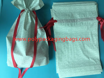 White CPE Drawstring Plastic Bags For New Year Gift / Women 'S Personal Items