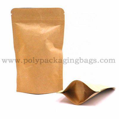 Biodegradable Coffee Stand Up Kraft Paper Pouch With Bottom Gusset