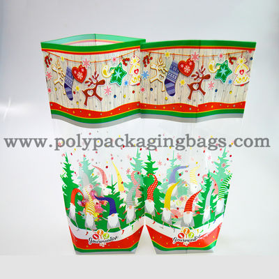 Side Gusset And Square Bottom BOPP Plastic Bag For Christmas Packaging  With High Transparency
