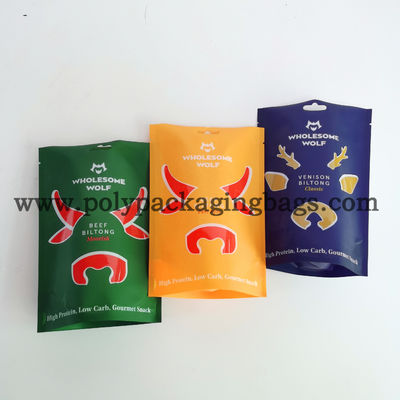 Beef Jerky 20 Micron Packaging Poly Bags With Euro Hole