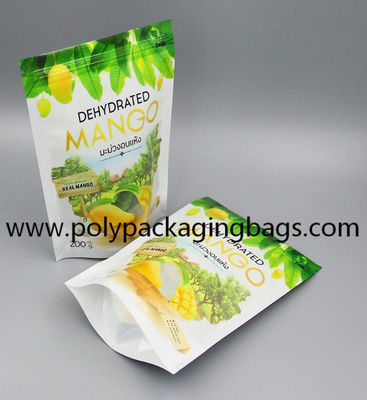 Aluminum Foil Stand Up Ziplock Bag Stand Up Pouch With Zipper For Dried Mango Packing