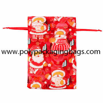 Personalized Logo Plastic Christmas Gift Package Bag 0.08mm / 0.06mm