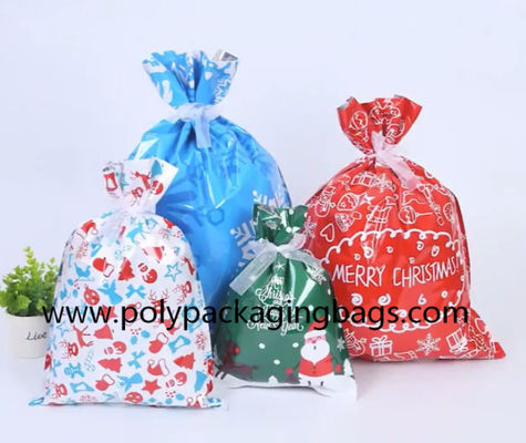 Drawstring Christmas Gift Bags For Candy Packaging