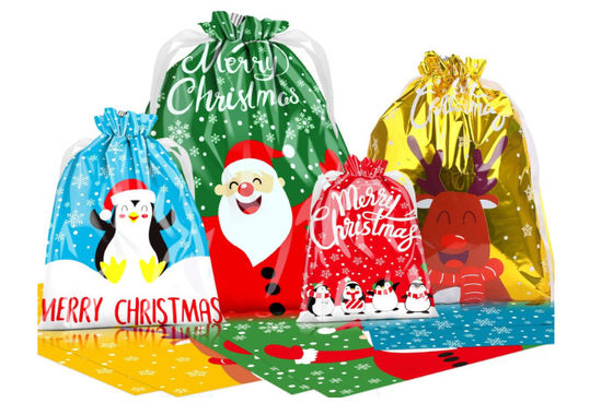 Christmas gift bag pe drawstring bag candy gift biscuit cookie happy atmosphere packaging bag
