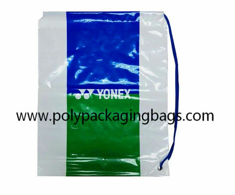 Thickness 0.07mm White PE Drawstring One Shoulder Backpack Drawstring Plastic Bags