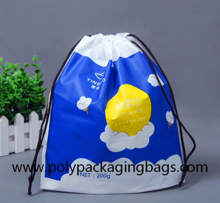 FSC 0.07mm PE Drawstring Packaging Bags for gift packaging
