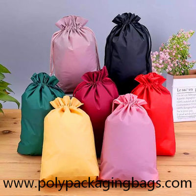White Plastic Shopping Bag White Drawstring Backpack Eco Friendly