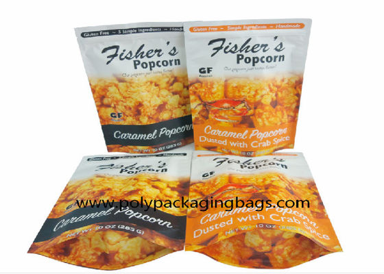 Stand Alone Zipper Top Aluminized Popcorn Snack Bags