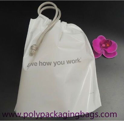 SGS White 0.07mm PE Drawstring Bag For Mobile Phone