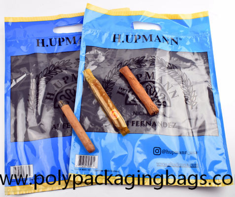 35x45mm 0.09mm Thickness Cigar Ziplock Bags With Hanging Hole
