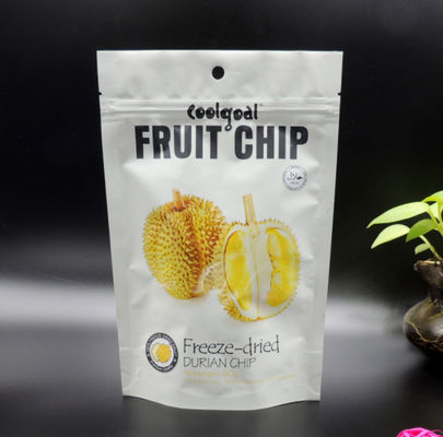 SGS Dried Durian Stand Up Ziplock Pouch With Colorful Gravure Printing