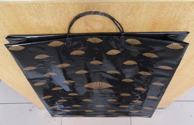 Black HDPE / LDPE Hard Loop Plastic Handle Bag For Christmas Gift