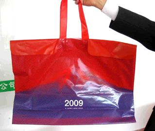 Custom Printed Large Plastic Shopping Bags with Rope Handles / Button