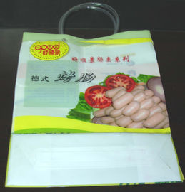 Colorful Plastic Shopping Bag Loop Handle Bags For Sausage ,  Vegetables
