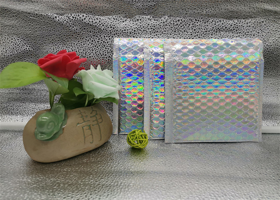 Holographic Laser Waterproof Poly Mailer Bubble Bags Self Adhesive