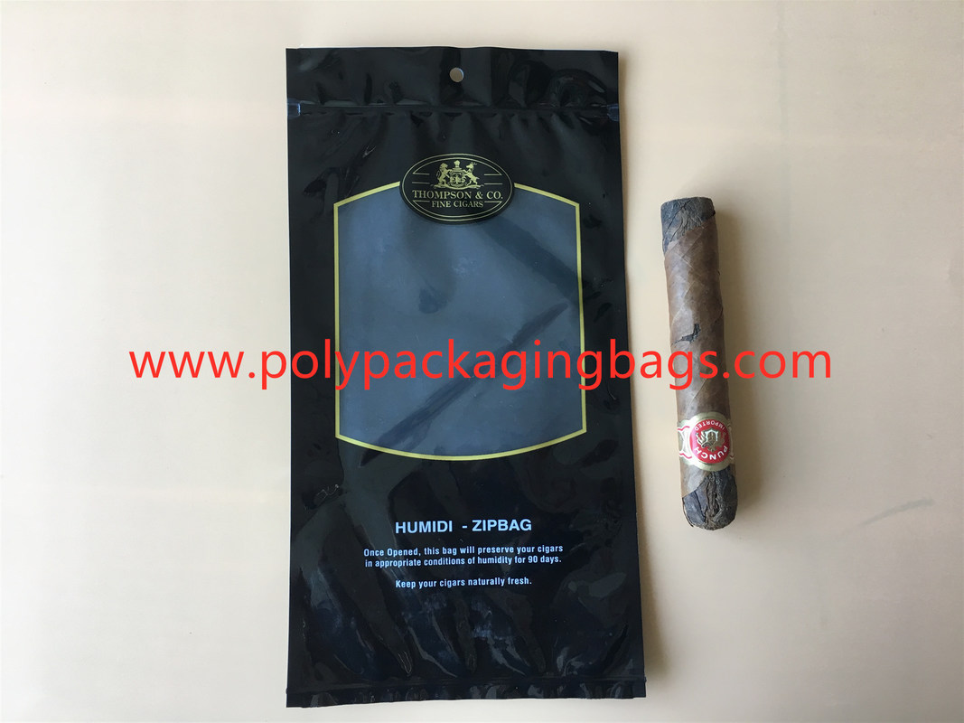 Classic Black Cigar Humidor Bags With Window 46 Moisturizing Fresh