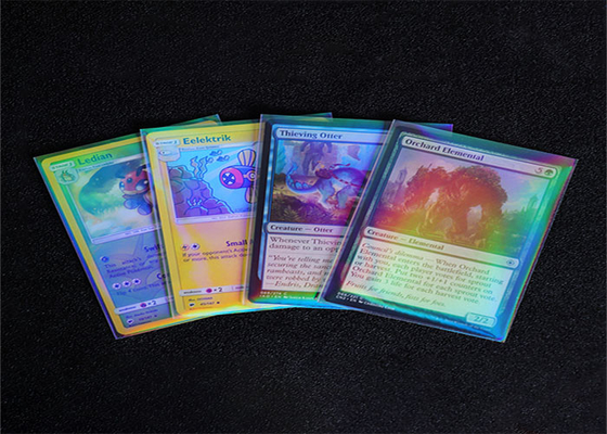 Thickness Custom Double Clear Holographic Card Sleeves Rainbow Effects