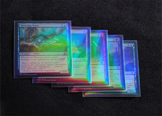 Thickness Custom Double Clear Holographic Card Sleeves Rainbow Effects