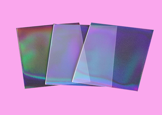 Thickness Custom Double Clear Holographic Card Sleeves Rainbow Effects