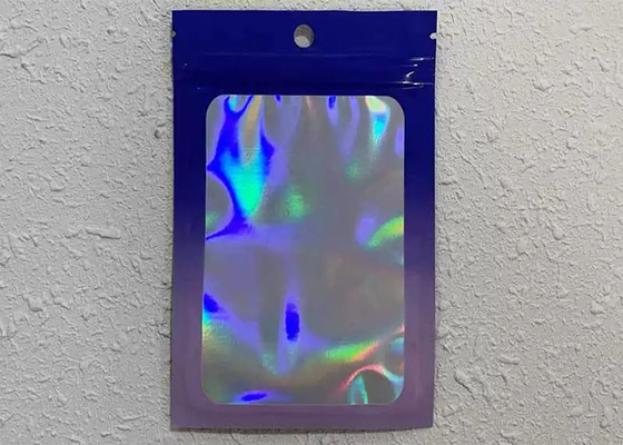 Small Resealable Packaging Ziplock Bag Frosted Colorful Holographic For Jewelry