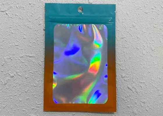 Small Resealable Packaging Ziplock Bag Frosted Colorful Holographic For Jewelry