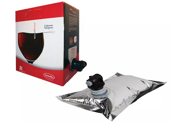 Liquid Water Aseptic Fruit Juice Plastic Tap Bag In Box Red Wine 5L With Valve / Spigot