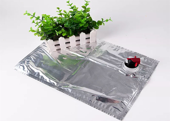 Red Wine / Oil / Water / Juice Detergent Aluminum Foil Bag With Tap Valve / Spigot